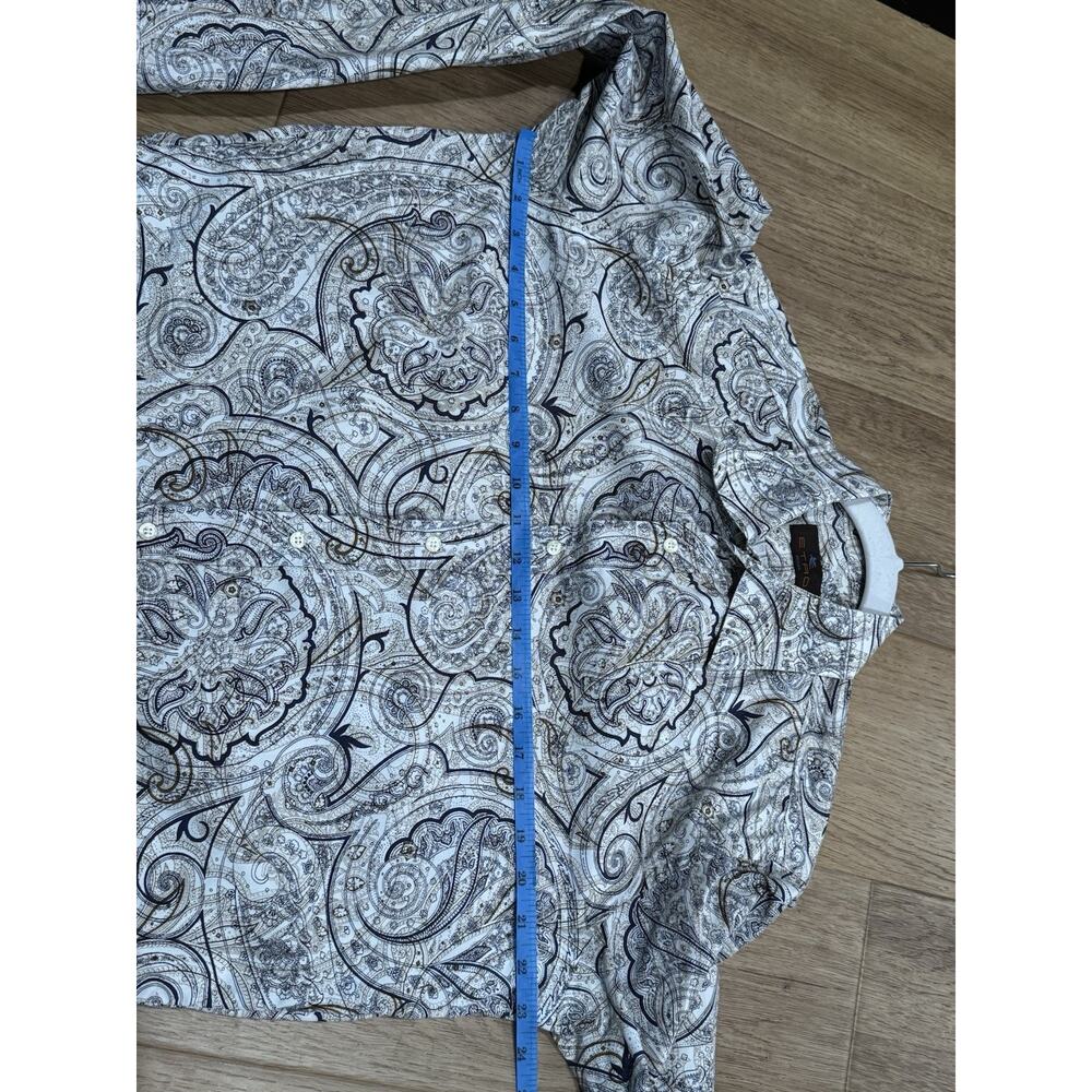 Etro Men’s Button Up Long Sleeve Dress Shirt Paisley 41 Large White - Picture 6 of 13